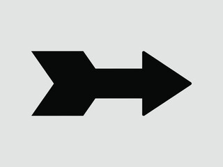 Bold black arrow silhouette vector illustration scalable graphic eps icon for navigation and direction vector illustration white background