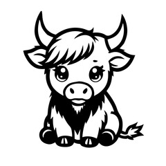 vector illustration of a bull