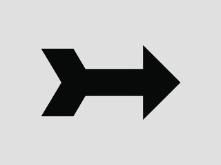 Black silhouette arrow vector illustration scalable icon for directional navigation and forward movement vector illustration white background