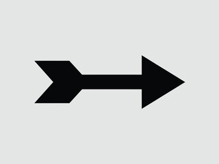 Directional arrow icon vector graphic for navigation and forward movement simple silhouette illustration vector illustration white background