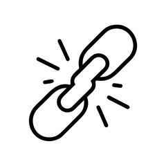 A broken chain link represents disconnection