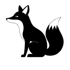 black silhouette of a fox