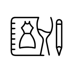 Fashion design sketch with mannequin and pencil