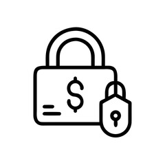 Financial security with padlock for investment protection