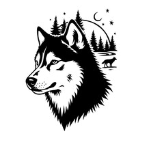 wolf head vector illustration