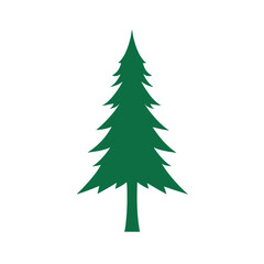 Fototapeta premium Minimal pine tree silhouette clean nature forest symbol eco concept vector with white background