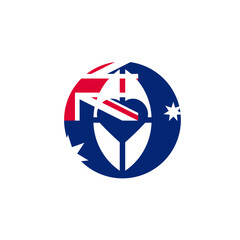 Australia Flag Globe Love In Icon