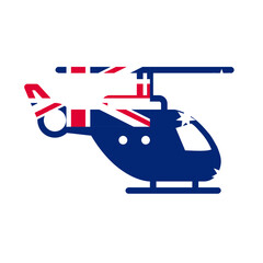 Australia Flag Helicopter In Icon