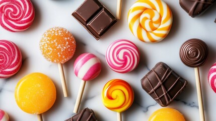 Colorful assortment of candies and chocolates