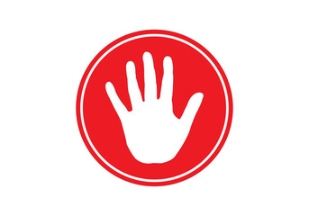 Señal roja de prohibido en fondo blanco