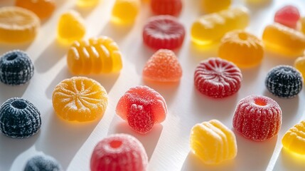 Colorful assortment of chewy candies