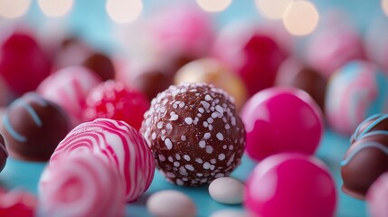 Colorful assortment of gourmet chocolates and candies