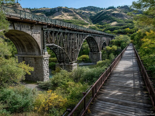 Fototapeta premium The High Level Bridge in Lethbridge, AB image