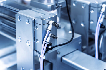 automatic pneumatic piston sucker unit on industrial machine,automation compressed air factory production