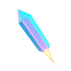 Magical Glowing Rainbow Gemstone Crystal Cluster 3D