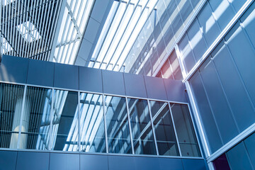Obraz premium Architecture details Modern Building Glass facade Business background