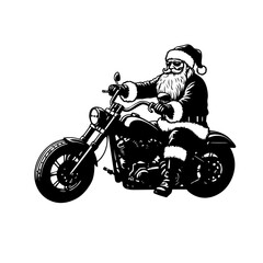 santa claus riding a motorcycle