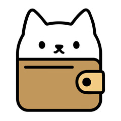  Cat looking out from wallet  vector illustration