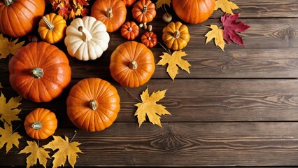 ハロウィーンのかぼちゃの木製の板背景
