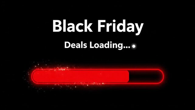 Black Friday deals loading animation promises huge savings and discounts for shoppers during holiday sales events online with a progress bar