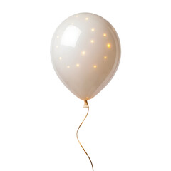 Elegant white balloon with small lights isolated on transparent background