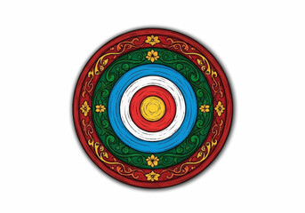 Colorful Circular Target Design with Intricate Patterns.