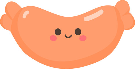 Illustration of a Cute Sausage with a Face