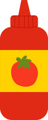 Illustration of a Bottle of Ketchup