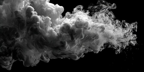Black and White Smoke Cloud with Dramatic Artistic Style for Creative Design