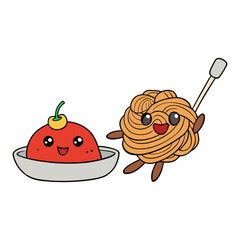Twisted spaghetti strands topped with juicy meatballs and rich tomato sauce, perfect for a classic Italian meal scene and fun, tasty coloring inspiration.
