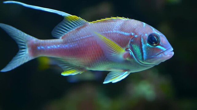 Close up of colorful fish swimming