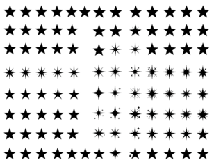 Abstract illustration featuring multiple, clustered, colorful shapes against a stark black backdrop