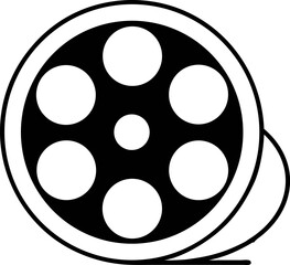 Fototapeta premium Film reel cinema icon simple graphic illustration for creative projects and artwork vector design element movie entertainment media production