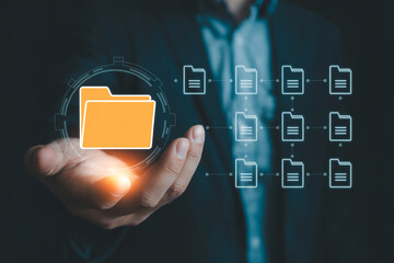 Data management system concept for file sharing and storage with digital transformation technology