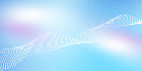 Abstract blue gradient background with sparkling lines and grainy waves. Minimalist background for banners, posters, covers, brochures, flyers, and websites.