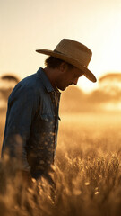 Cowboy in the Wheat field