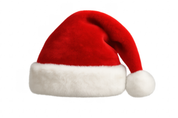 Christmas hat with fluffy white trim and pompom