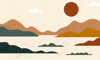 Minimalist mountain landscape...