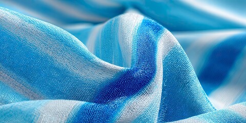 Close-up of Light Blue Fabric with Smooth Texture and Soft Folds for Textile or Fashion Design