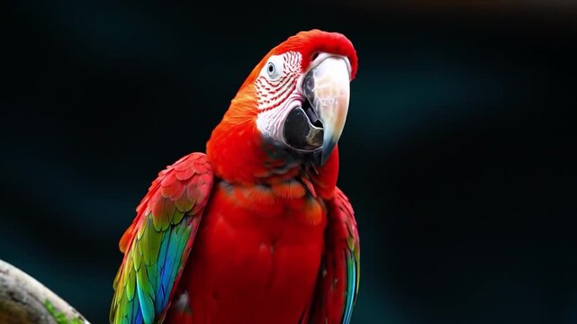 Colorful parrot close up