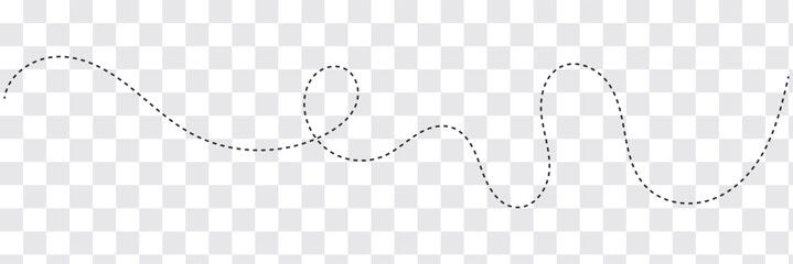 dashed hand drawn squiggle loopy line vector icon, ideal for decorative borders or accents, isolated on transparent background for flexible design use.