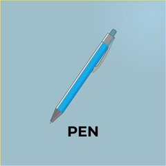 Detailed blue classic ballpoi...