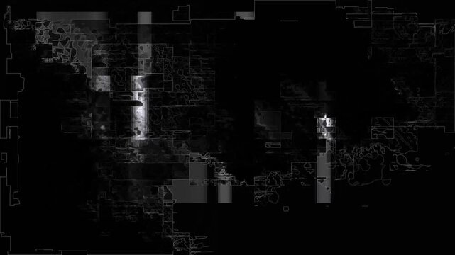 Abstract dark background with glitch effect, fast cyclic background animation, wallpaper with pattern change.