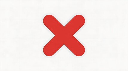 Obraz premium Red cross mark symbol on white background showing error or cancel icon 