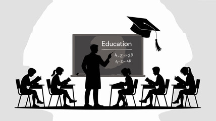 Inspiring teacher leading students to academic success in a modern classroom, education for all, back to school vibes, knowledge and learning concept