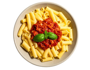 Overhead View of Fresh Meal Served in Bowl on Wooden Table, Isolated PNG