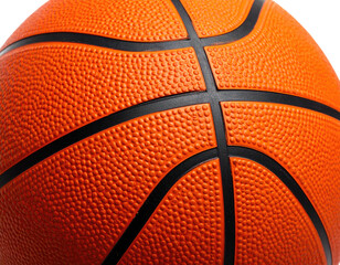 Fototapeta premium Close-up of an orange basketball, showcasing the textured surface and black lines