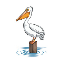 pelican on a white background