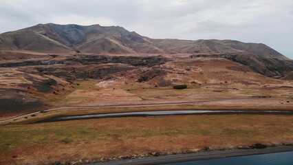 Vast patagonian landscape and mountains aerial view. Media