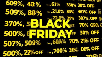 Massive sale discounts flashing dynamically, huge percentage off deals for holiday shopping events and limited time offers, vibrant yellow - Powered by Adobe